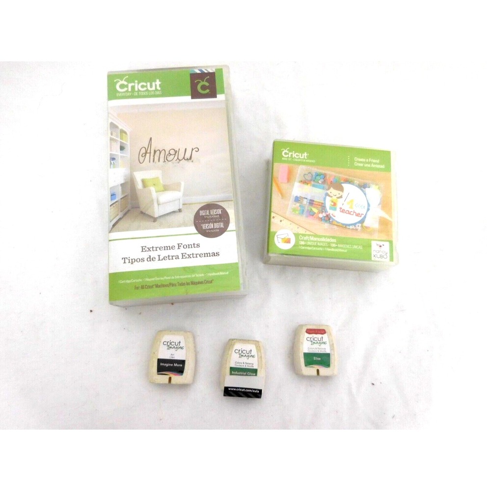 2013 Circut Extreme Font Kit w/Cartridge, Keypad Overlay, Manual  2001981 + CRIC